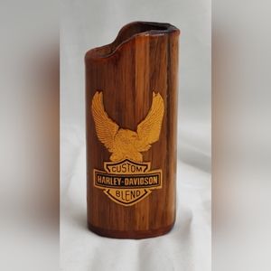 Vintage Wooden Harley Davidson Bic Lighter Holder RARE!!!